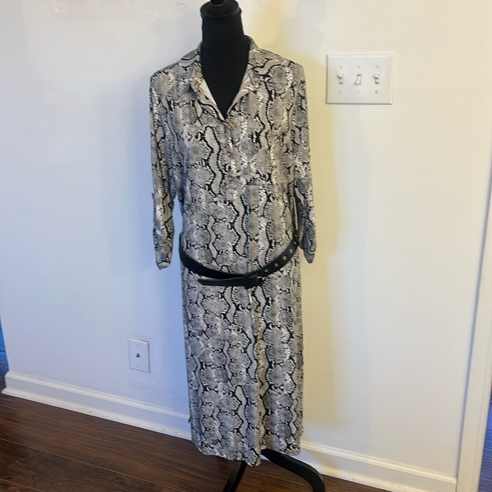 NWT Chaos New York Long Reptile Inspired Print Dress sz. XL